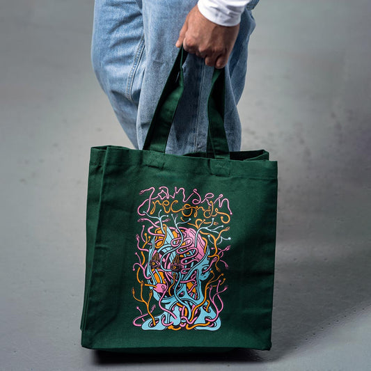 Jansen Records - Logo (Heavy Tote Bag Navy Green)