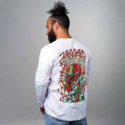 JANSEN RECORDS - Logo (White Longsleeve)